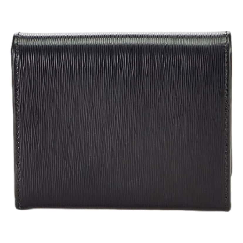 Prada Prada Vitello Move Nero Black Triangle Logo Leather Bifold Snap Wallet Black Leather Never worn - Back View