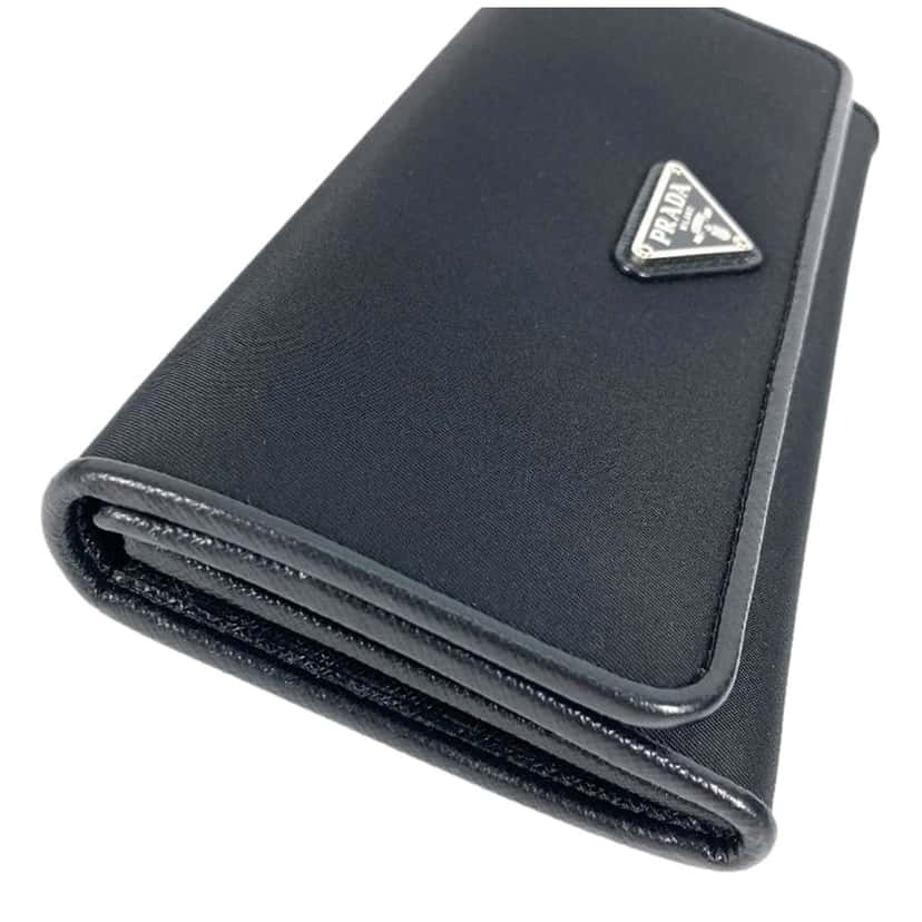 Prada Prada Tessuto Nero Black Continental Flap Black Wallet Silver Triangle Logo Black Never worn - Back View