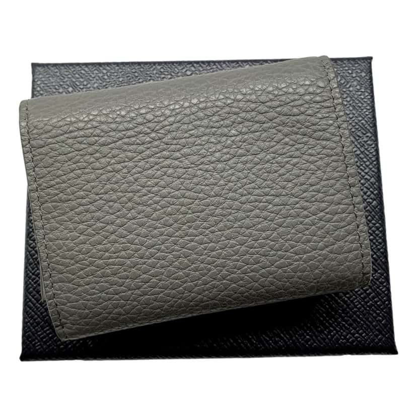 Prada Prada Marmo Marble Grey Vitello Daino Leather Silver Logo Trifold Wallet Other Leather Never worn - Inside View