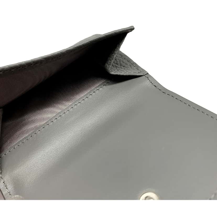 Prada Prada Marmo Marble Grey Vitello Daino Leather Silver Logo Trifold Wallet Other Leather Never worn - Model View