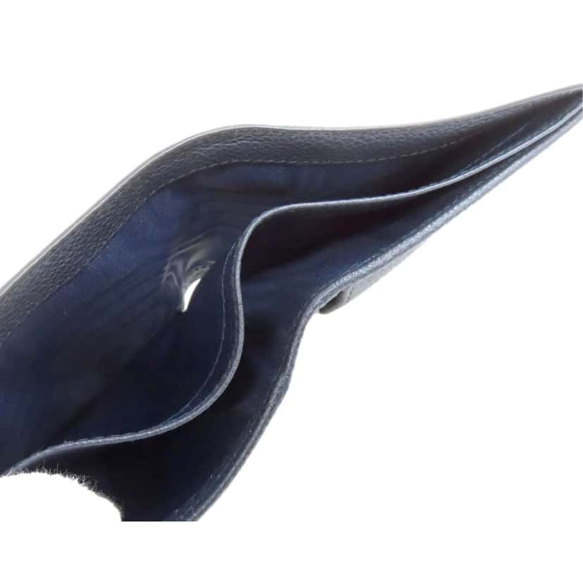 Prada Prada Black Vitello Micro Grain Leather Bifold Wallet Triangle Enamel Logo Black Leather Never worn - Box View