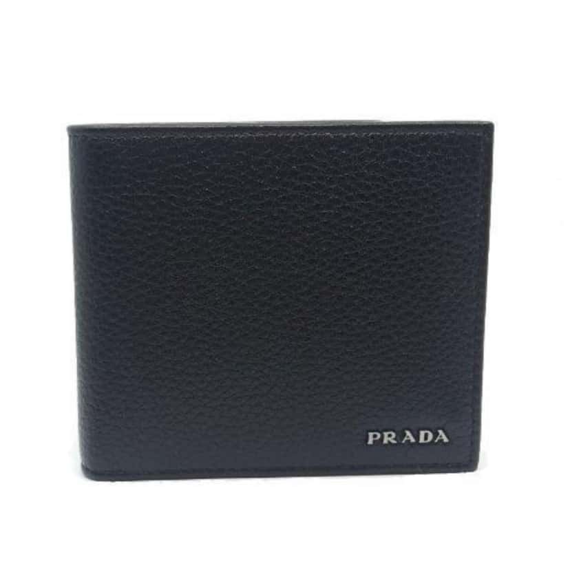 Prada Prada Mens Bifold Nero Black Vitello Grain Leather Wallet Black Leather Never worn - Inside View