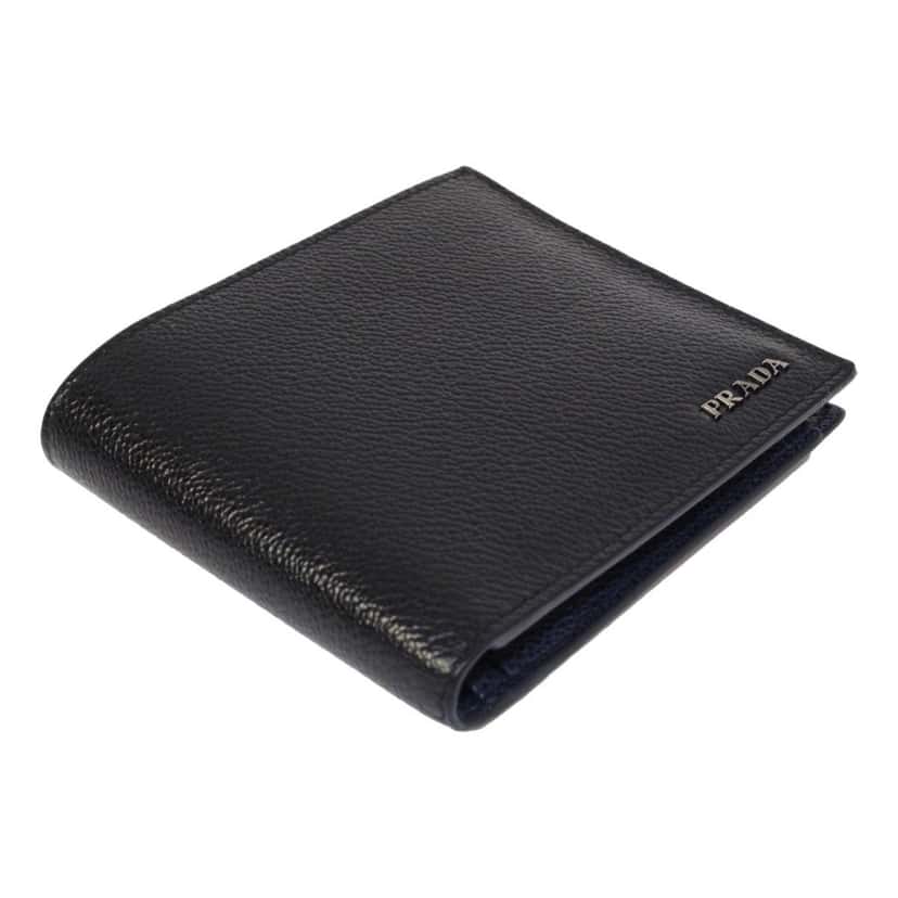 Prada Prada Black Vitello Micro Grain Leather Bifold Wallet Black Leather Never worn - Inside View