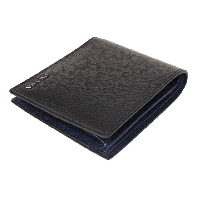 Prada Prada Black Vitello Micro Grain Leather Bifold Wallet Black Leather Never worn - Model View