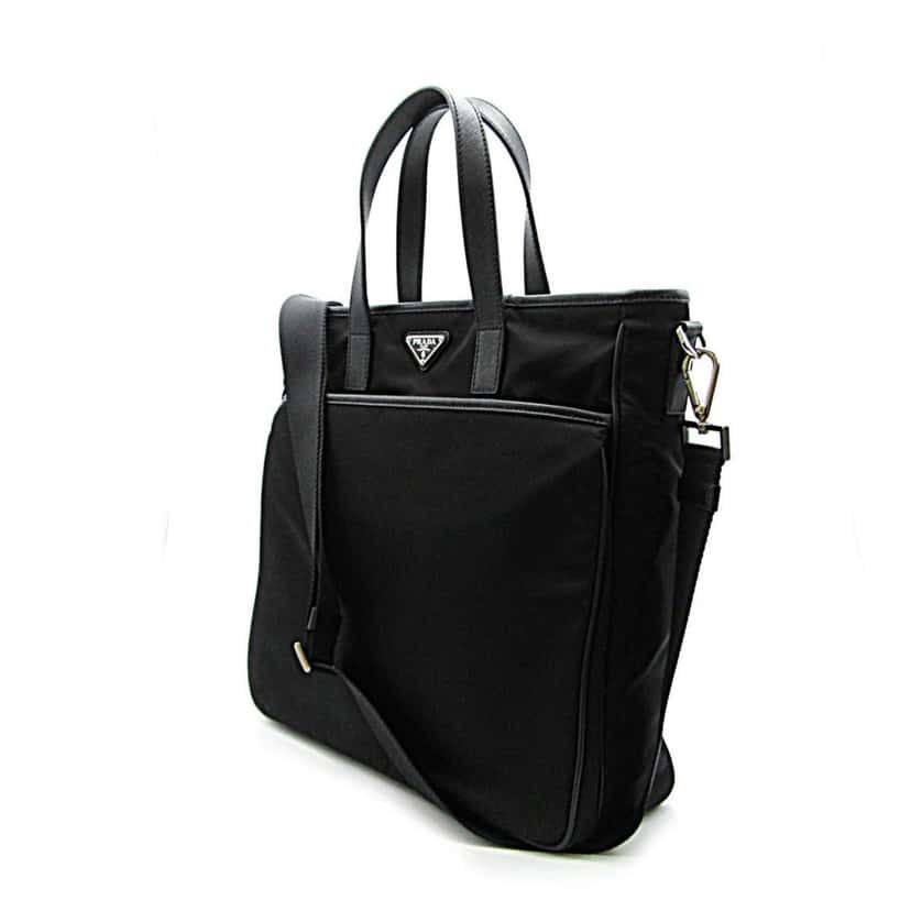 Prada Prada Re-Nylon Black Nylon and Saffiano Large Crossbody Tote Bag Black Good condition - Inside View
