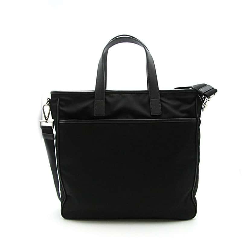 Prada Prada Re-Nylon Black Nylon and Saffiano Large Crossbody Tote Bag Black Good condition - Model View