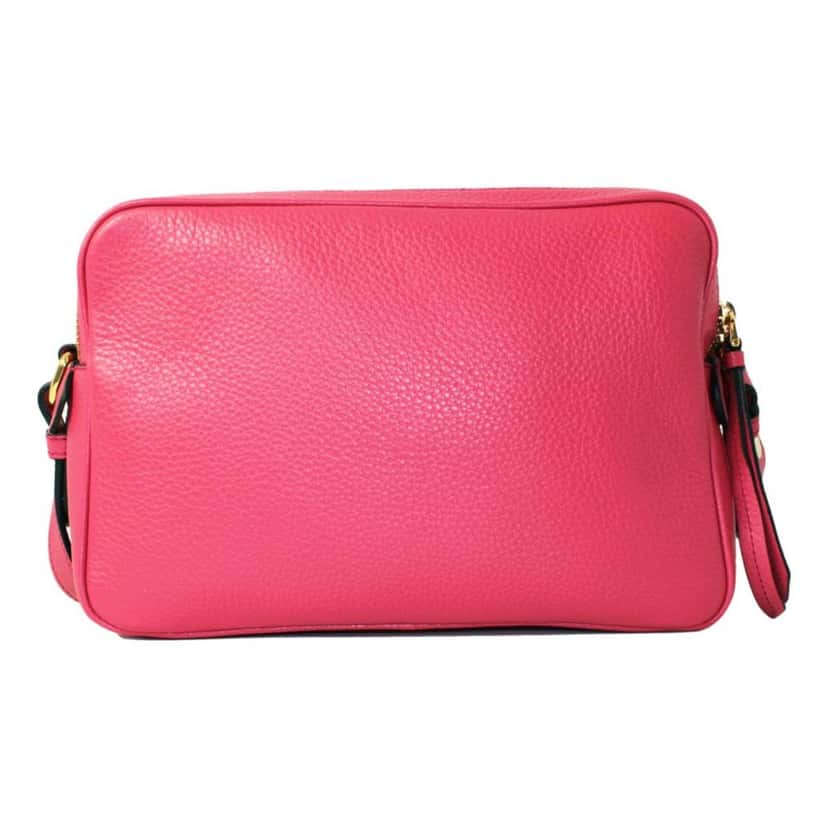 Prada Prada Peonia Pink Vitello Phenix Leather Double Zip Crossbody Pink Leather Good condition - Back View