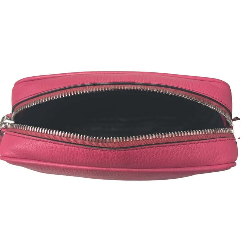 Prada Prada Vitello Phenix Pink Leather Silver Logo Small Camera Crossbody Bag Pink Leather Never worn - Model View