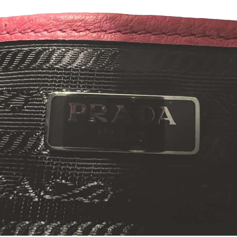 Prada Prada Vitello Phenix Pink Leather Silver Logo Small Camera Crossbody Bag Pink Leather Never worn - Box View