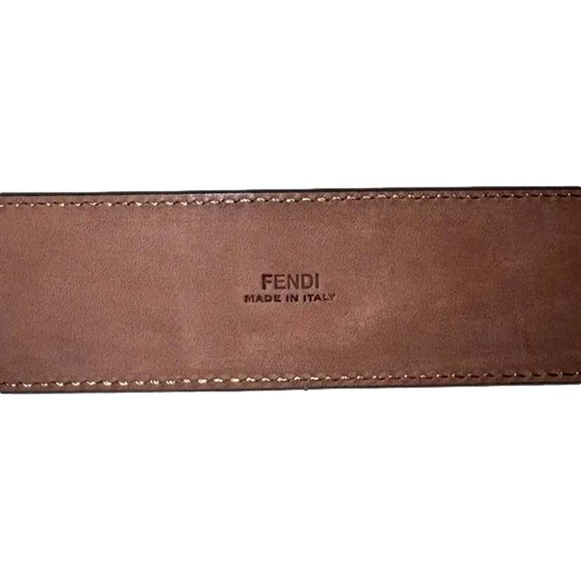 Fendi Fendi F is Fendi FF Calfskin Leather Black Embossed Belt Size 75/30 Black Leather Never worn - Model View