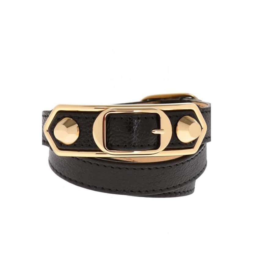 Balenciaga Balenciaga Arena Wrap Bracelet Blue Nuit Shiny Leather Medium Navy Leather Never worn - Model View