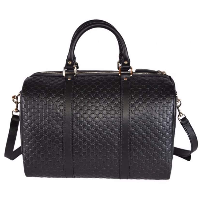 Gucci Gucci Microguccissima GG Boston Bag Black Embossed Leather Gold Hardware Black Leather Good condition - Box View
