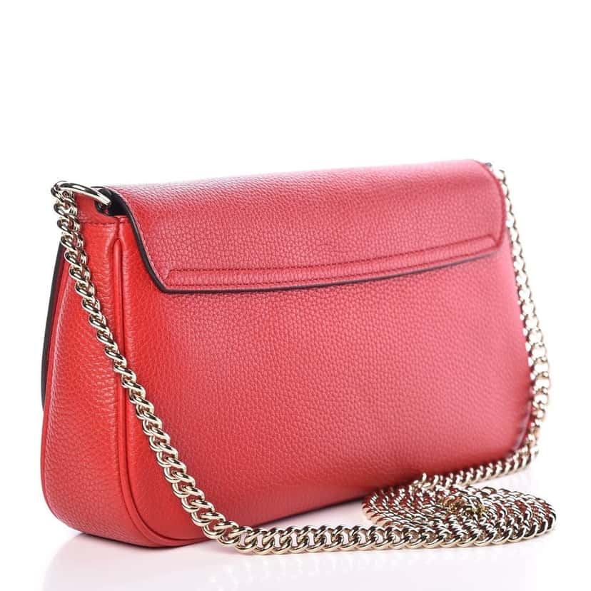 Gucci Gucci Soho Disco GG Tassel Chain Crossbody Flap Leather Bag Red Red Leather Never worn - Inside View