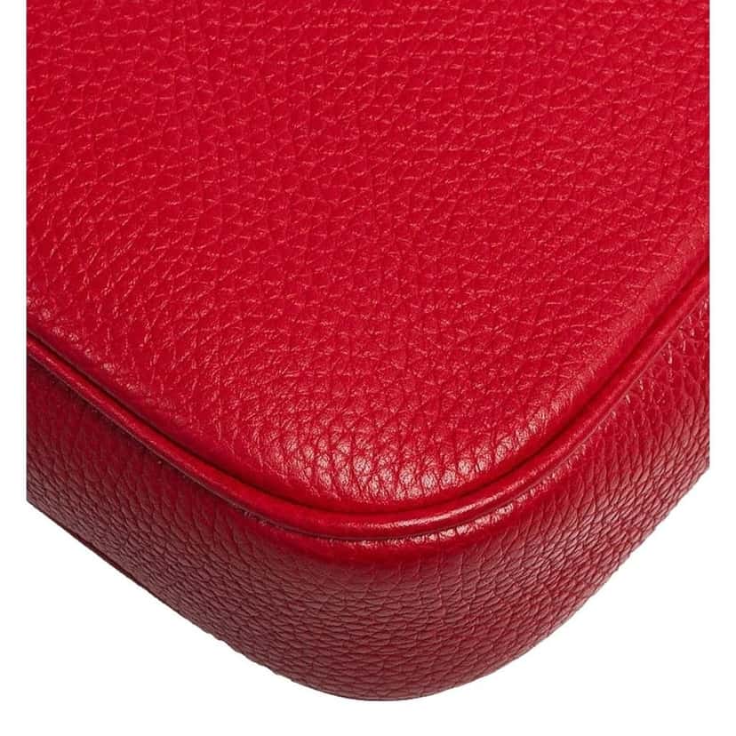 Gucci Gucci Soho Disco GG Tassel Chain Crossbody Flap Leather Bag Red Red Leather Never worn - Box View
