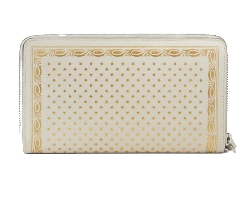 Gucci Gucci Sega Guccy Stars White Moon Gold Zipper Leather Wallet White Leather Good condition - Inside View