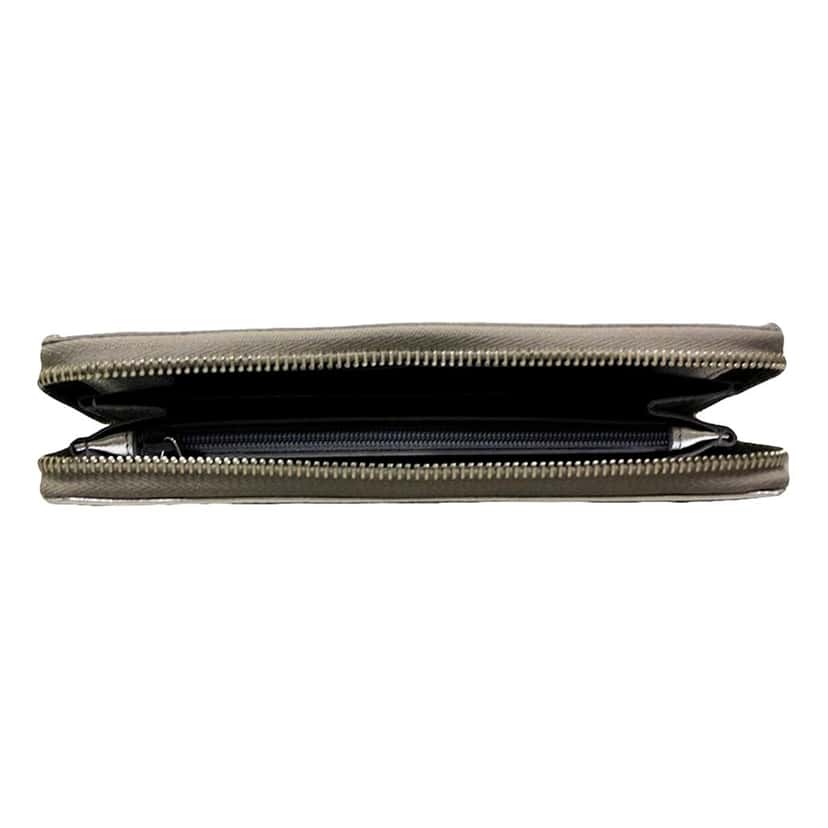 Saint Laurent Yves Saint Laurent Wallet YSL Belle du Jour Silver Leather Zip Wallet Silver Leather Never worn - Inside View