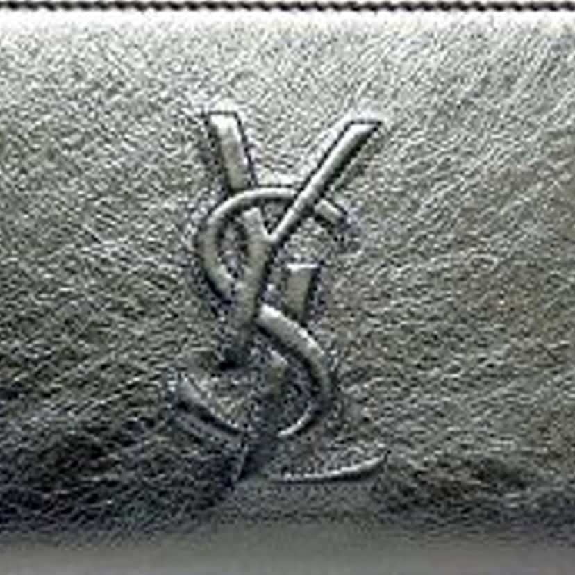 Saint Laurent Yves Saint Laurent Wallet YSL Belle du Jour Silver Leather Zip Wallet Silver Leather Never worn - Box View