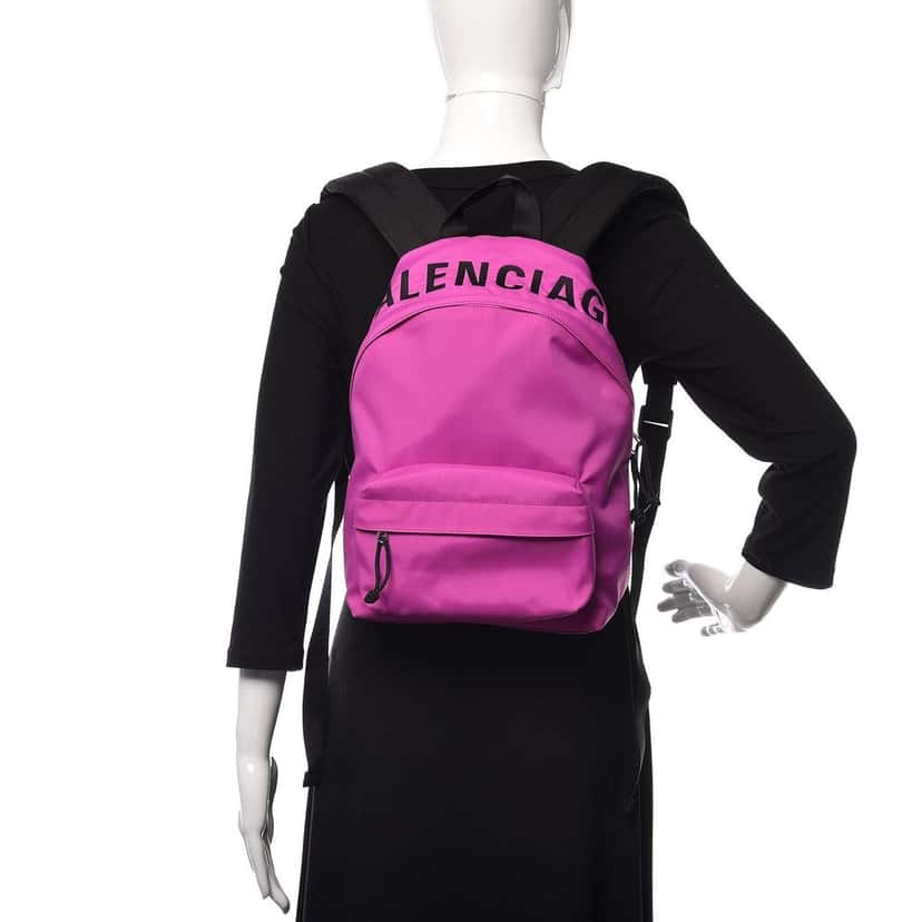 Balenciaga Balenciaga Wheel Sport Backpack Pink Fuchsia Nylon Logo Pink Never worn - Back View