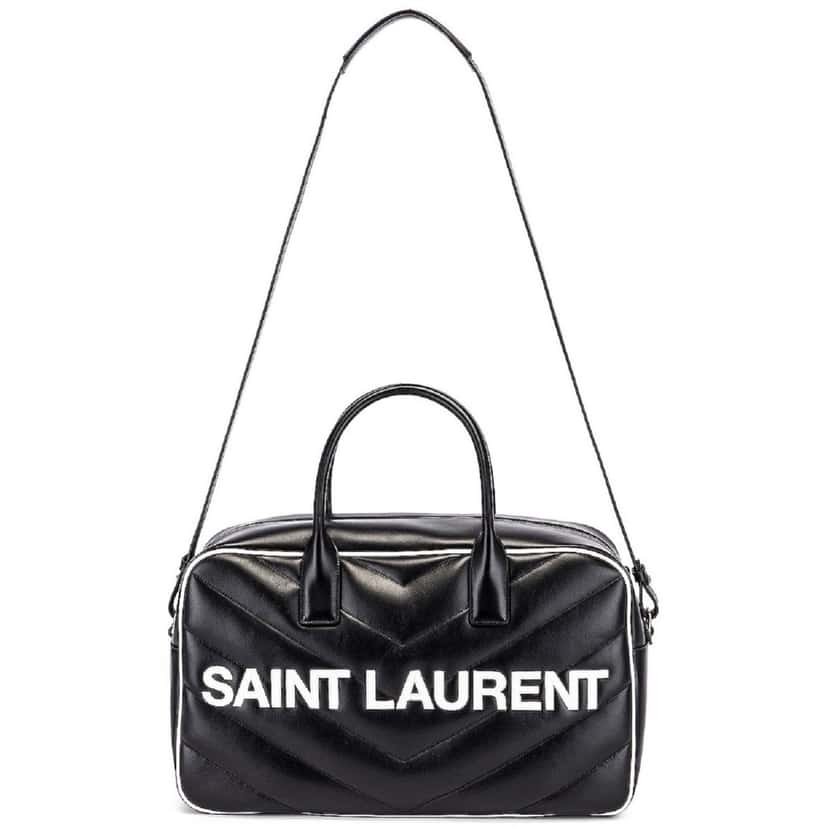 Saint Laurent Saint Laurent Miles Logo Black Calf Leather Duffel Bowling Bag Black Leather Good condition - Front View