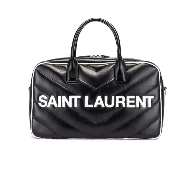 Saint Laurent Saint Laurent Miles Logo Black Calf Leather Duffel Bowling Bag Black Leather Good condition - Back View