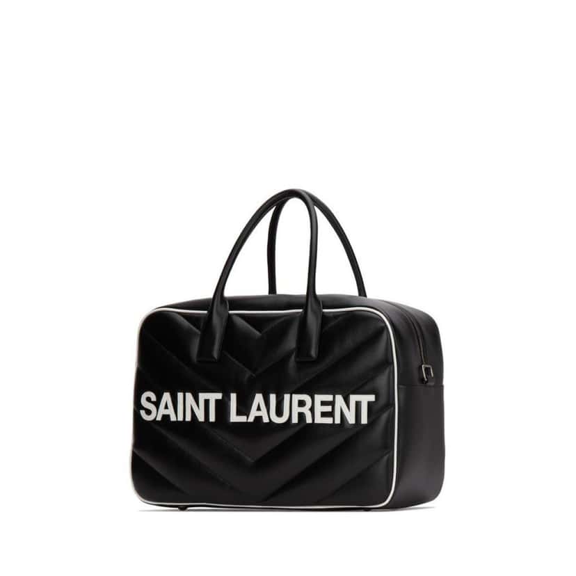 Saint Laurent Saint Laurent Miles Logo Black Calf Leather Duffel Bowling Bag Black Leather Good condition - Inside View