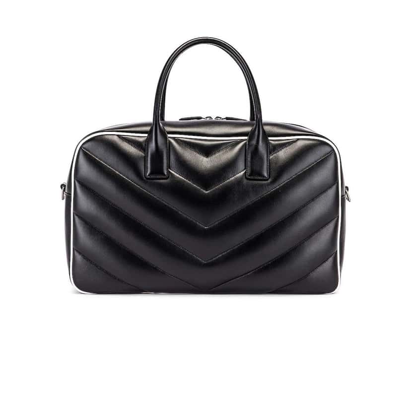 Saint Laurent Saint Laurent Miles Logo Black Calf Leather Duffel Bowling Bag Black Leather Good condition - Model View