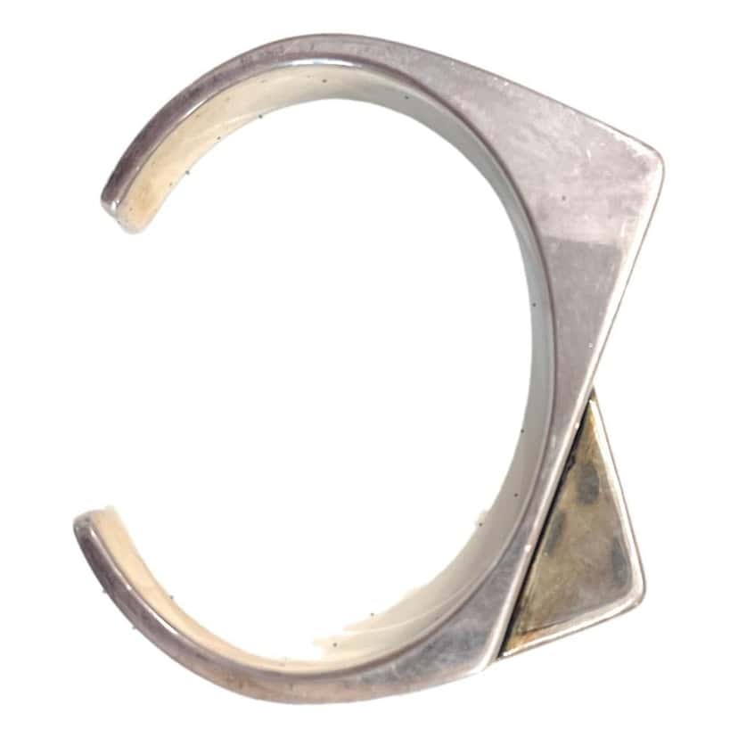 Saint Laurent Saint Laurent 2 Pentes Two-Slope Oxidized Silver Bracelet Silver Good condition - Model View