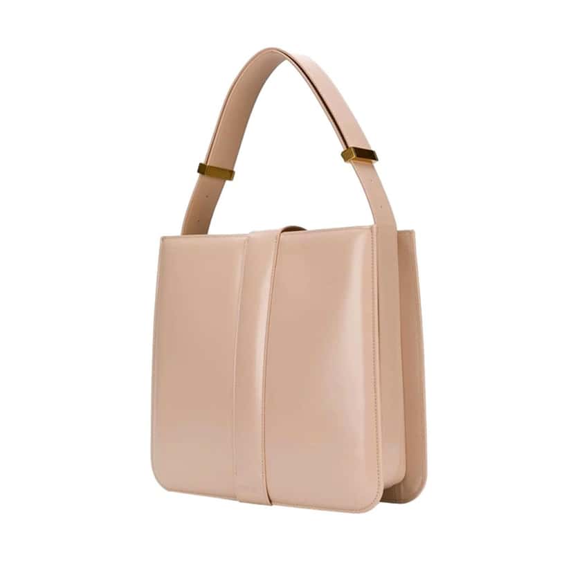 Bottega Veneta Bottega Veneta Marie Nude Blush Smooth Leather Shoulder Bag Beige Leather Never worn - Model View