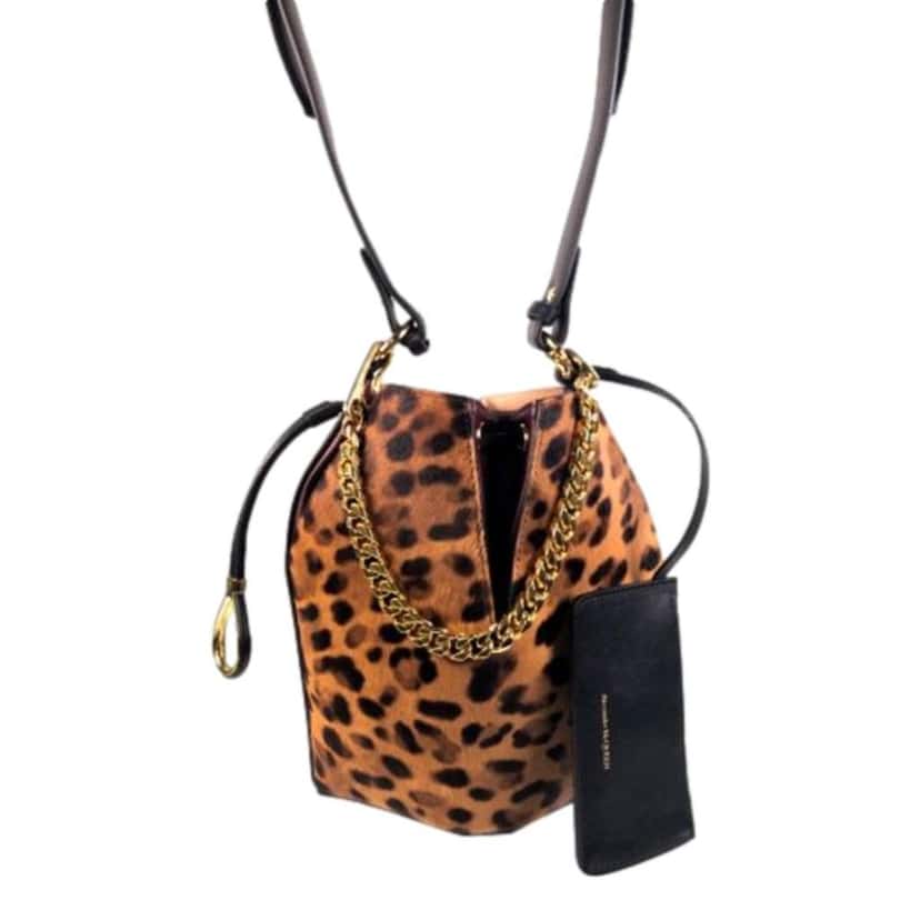 Alexander McQueen Alexander McQueen The Bucket Bag Leopard Print Pony Hair Black Leather Good condition - Inside View