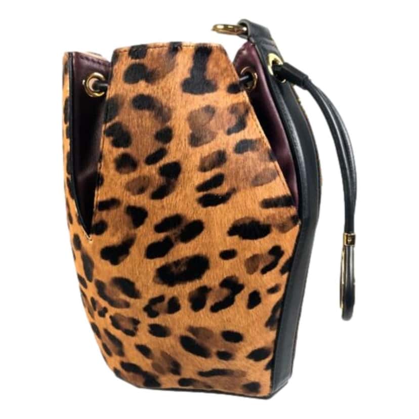 Alexander McQueen Alexander McQueen The Bucket Bag Leopard Print Pony Hair Black Leather Good condition - Box View