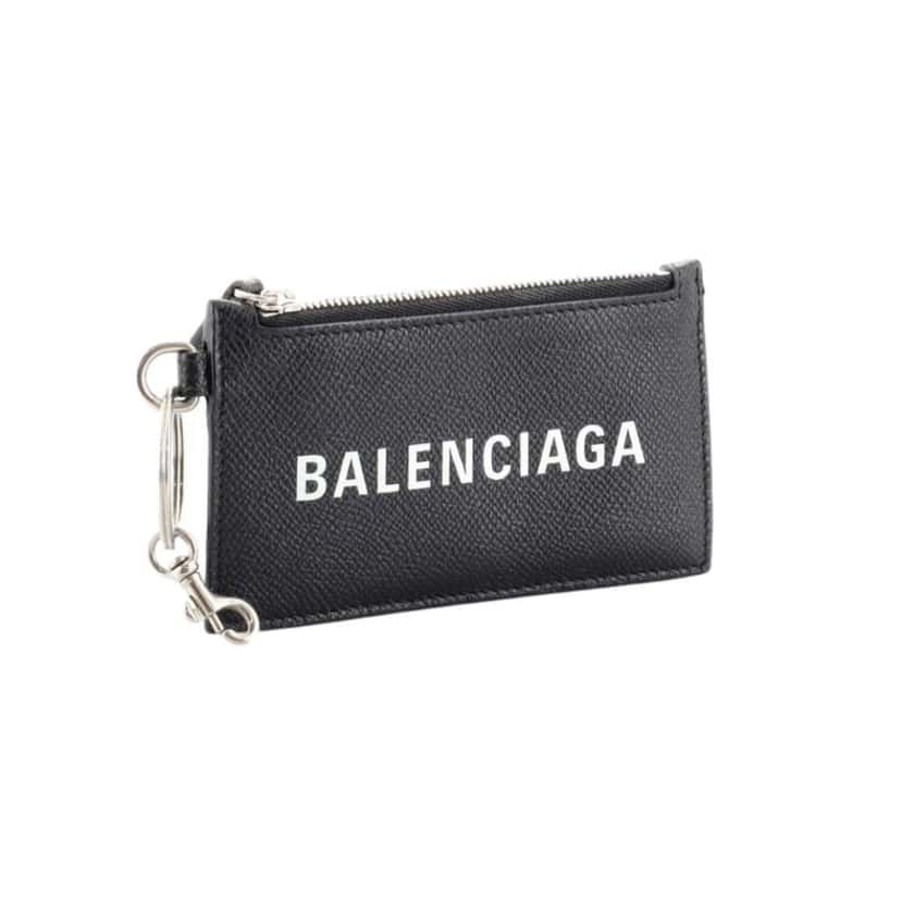 Balenciaga Balenciaga Cash Logo Neck Lanyard Card Holder Wallet Black Leather Black Leather Never worn - Back View