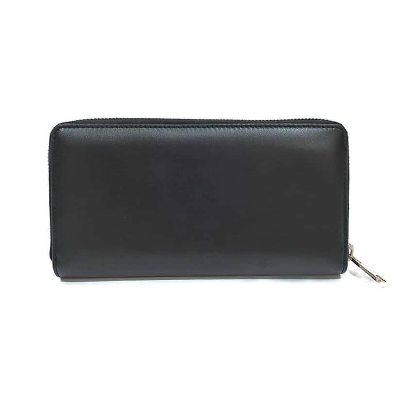 Gucci Gucci Black Leather Rainbow Blade Lightning Logo Long Wallet Black Leather Good condition - Back View