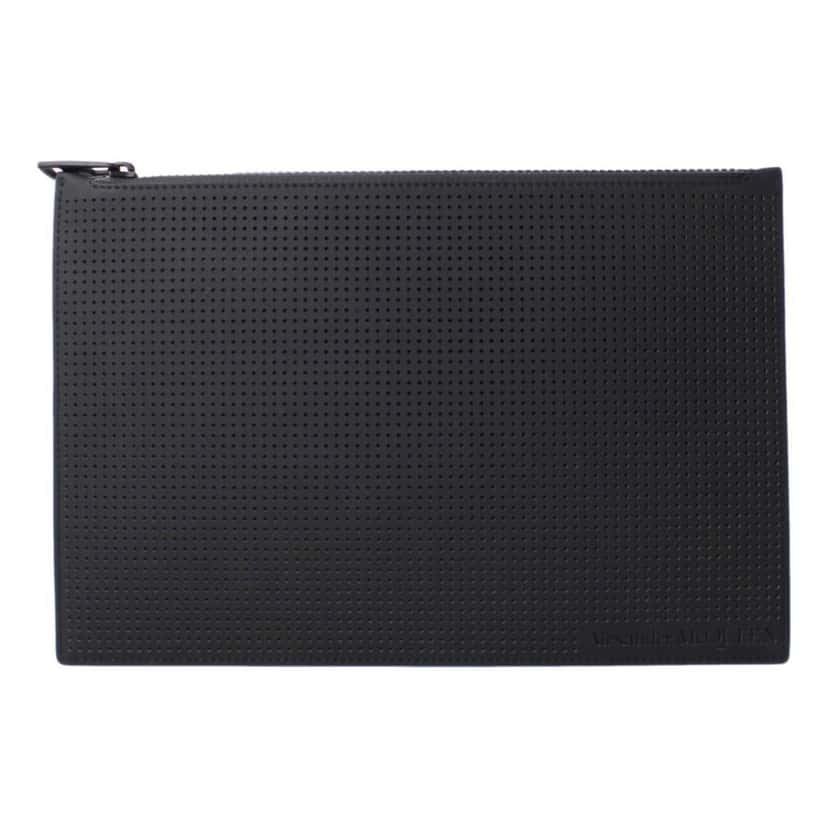 Alexander McQueen Alexander McQueen Black Leather Perforated Flat Pouch Black Leather Good condition - Front View