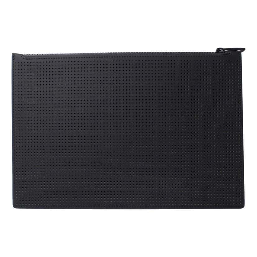 Alexander McQueen Alexander McQueen Black Leather Perforated Flat Pouch Black Leather Good condition - Model View