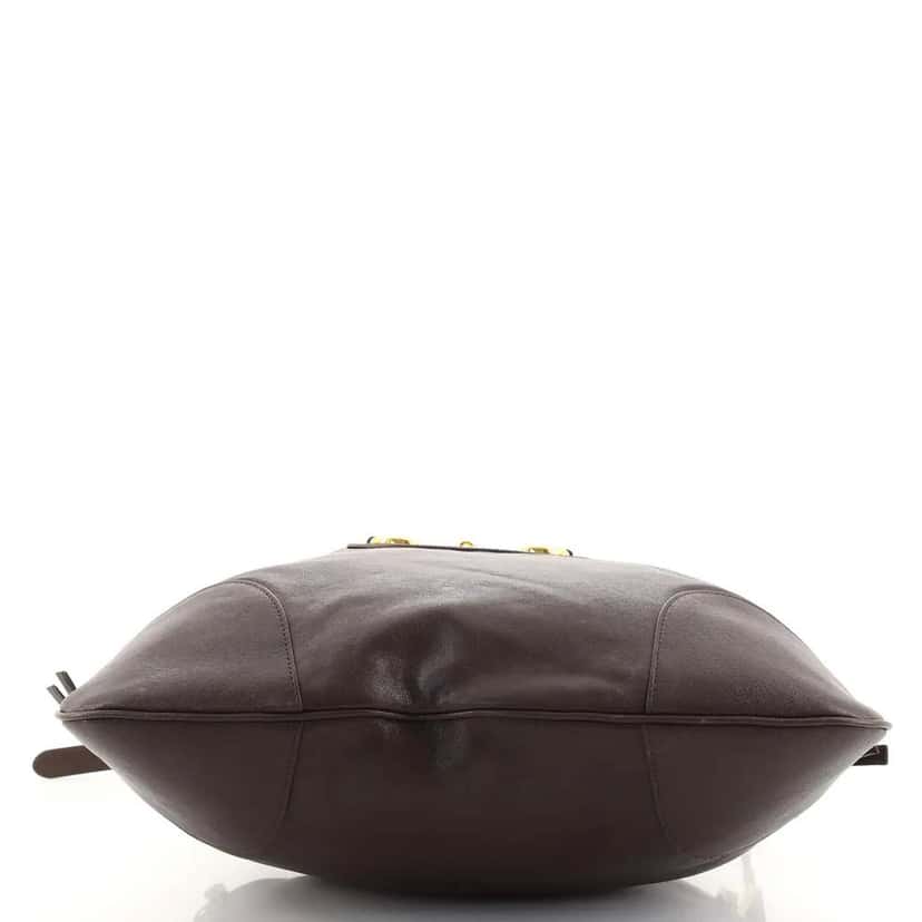 Gucci Gucci 1955 Morsetto Large Leather Horsebit Drawstring Brown Bucket Bag Brown Leather Never worn - Back View