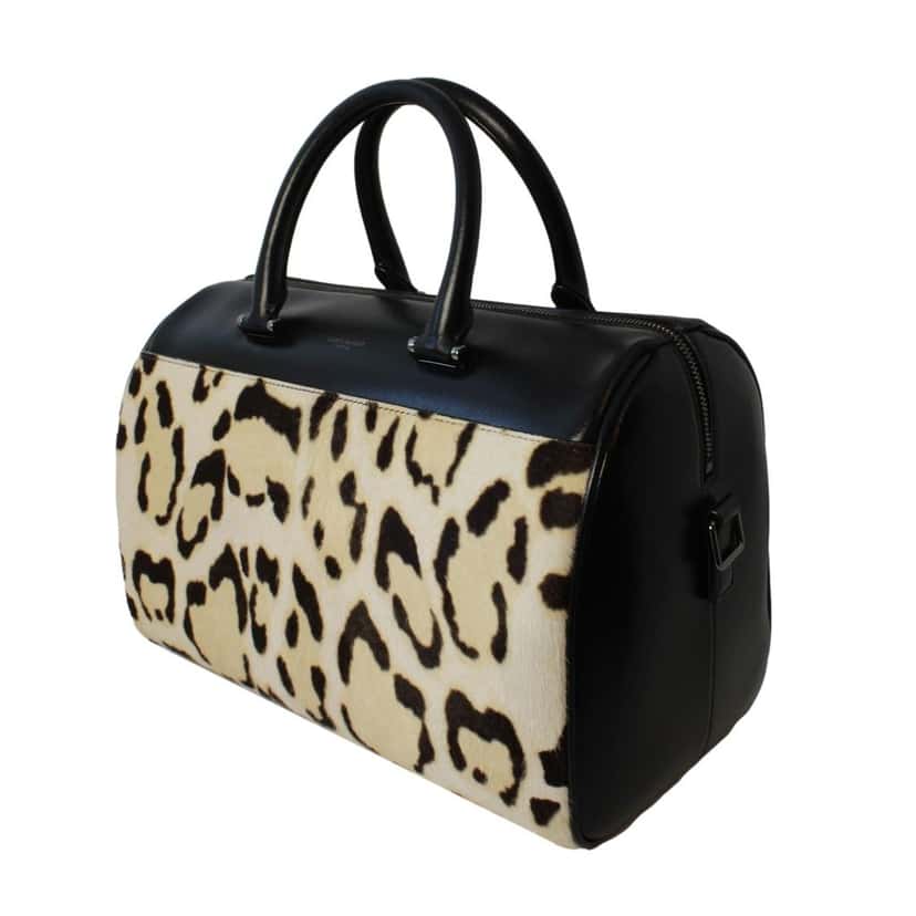 Saint Laurent Saint Laurent 12 Hour Calfskin Leather Pony Hair Duffle Bag Black Leather Good condition - Inside View