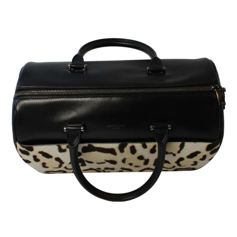 Saint Laurent Saint Laurent 12 Hour Calfskin Leather Pony Hair Duffle Bag Black Leather Good condition - Box View