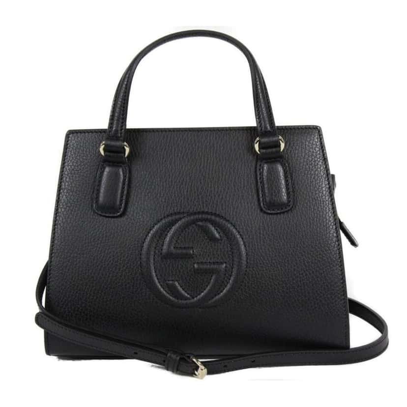 Gucci Gucci Soho Leather Structured Small Tote Crossbody Bag Black Black Leather Never worn - Back View