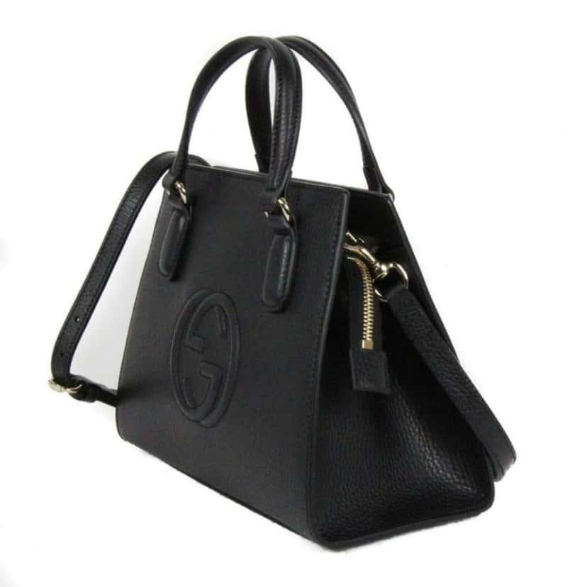 Gucci Gucci Soho Leather Structured Small Tote Crossbody Bag Black Black Leather Never worn - Box View