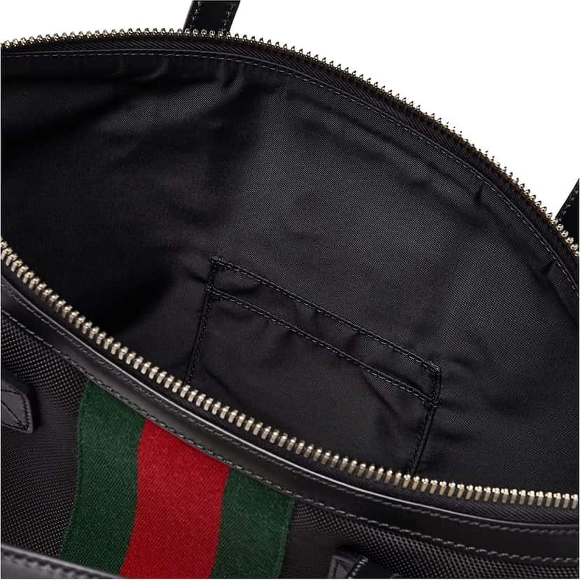 Gucci Gucci Techno Web Stripe Black Canvas Large Duffle Bag Crossbody Travel Bag Black Canvas Never worn - Box View
