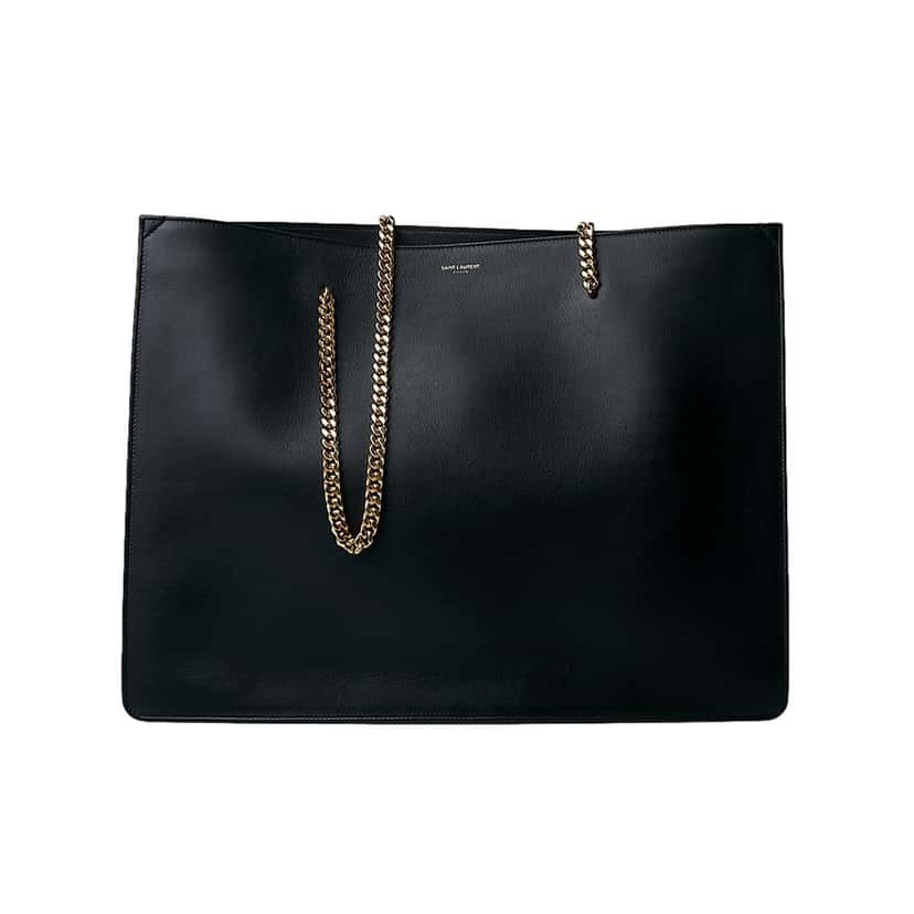 Saint Laurent Saint Laurent Siena Ultra Lux Black Calf Leather Chain Shoulder Tote Bag Black Leather Good condition - Inside View