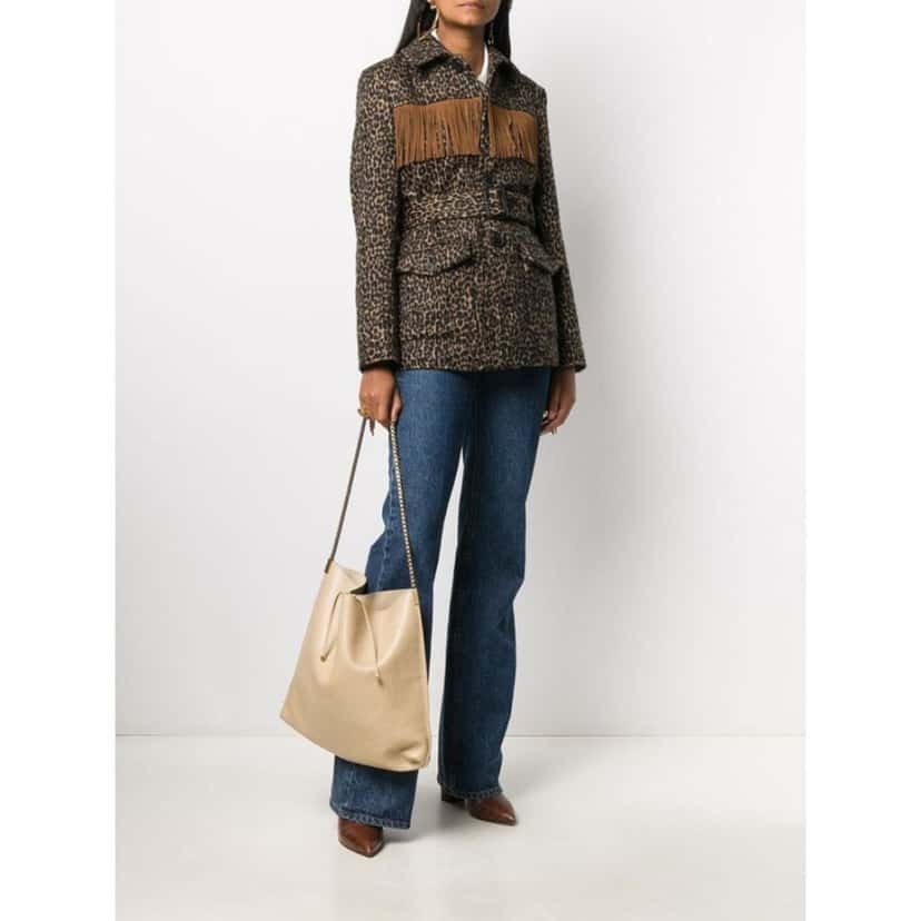 Saint Laurent Saint Laurent Suzanne Beige Calfskin Leather Chain Hobo Bag Beige Leather Good condition - Inside View