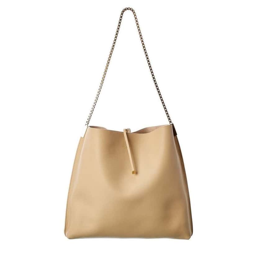 Saint Laurent Saint Laurent Suzanne Beige Calfskin Leather Chain Hobo Bag Beige Leather Good condition - Model View