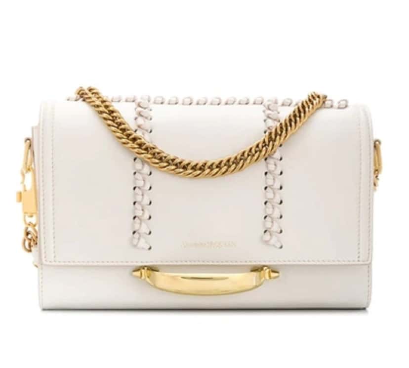 Alexander McQueen Alexander McQueen The Story Whipstitch Leather Shoulder Bag White Leather Good condition - Front View
