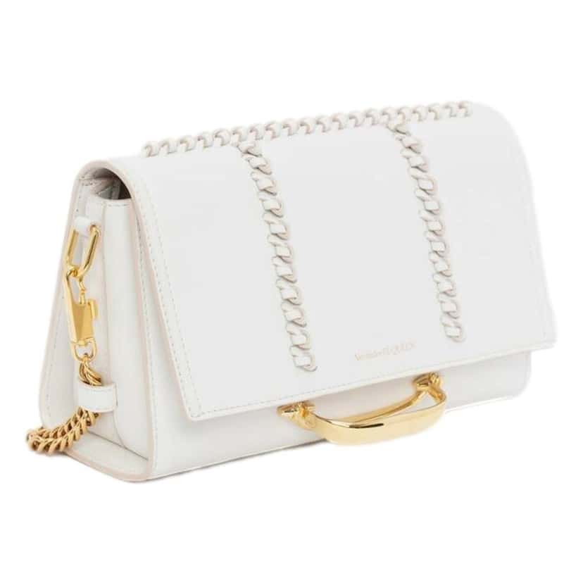 Alexander McQueen Alexander McQueen The Story Whipstitch Leather Shoulder Bag White Leather Good condition - Back View