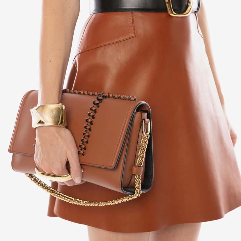 Alexander McQueen Alexander McQueen The Story Knotted Brown Handbag Brown Leather Never worn - Back View