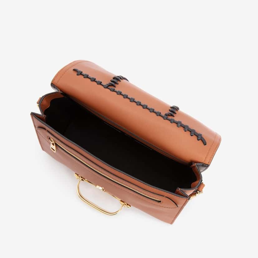 Alexander McQueen Alexander McQueen The Story Knotted Brown Handbag Brown Leather Never worn - Inside View