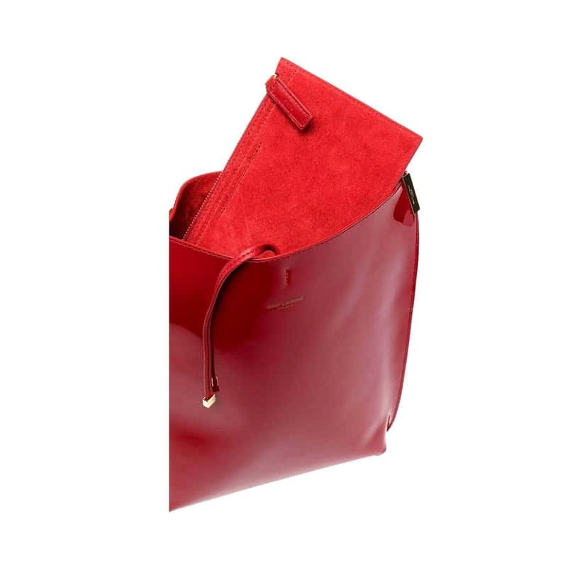 Saint Laurent Saint Laurent Suzanne Red Patent Leather Small Chain Hobo Bag Red Leather Never worn - Inside View