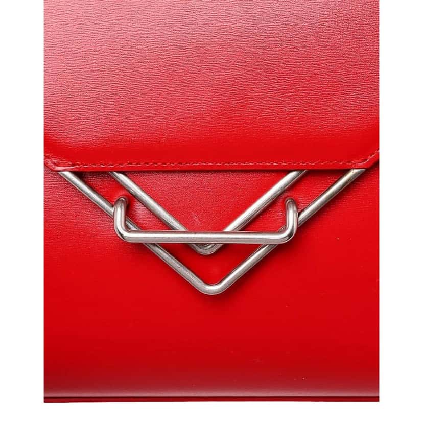 Bottega Veneta Bottega Veneta The Clip Chili Red Calfskin Leather Shoulder Crossbody Bag Red Leather Never worn - Back View