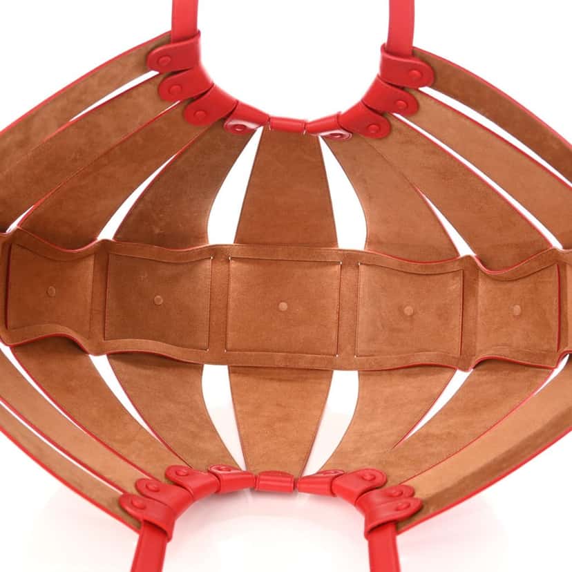 Bottega Veneta Bottega Veneta The Shell Chili Tomato French Calfskin Leather Shoulder Bag Red Leather Never worn - Box View